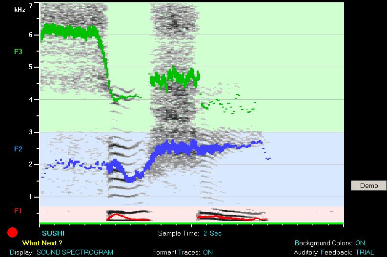Sample Spectrogram Display Screen
